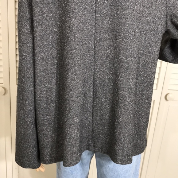 Eileen Fisher Stand Collar Charcoal Organic Cotton Blend Jacket XL - Picture 12 of 14